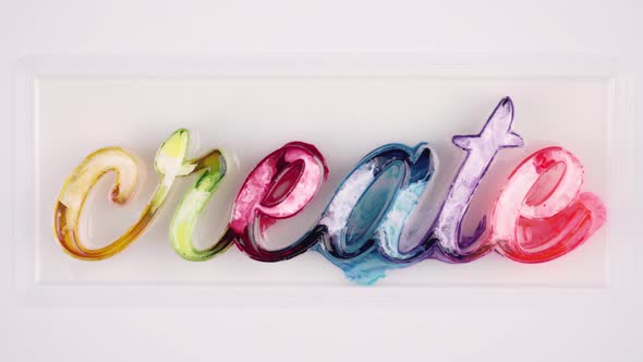Letters create on form with colored paints