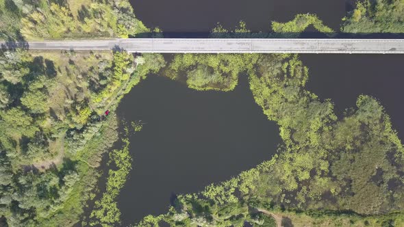 Auto Road Bridge Over Desna River in Chernihiv Region, Ukraine