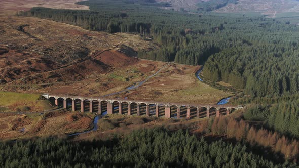 Aerial View of the Old Viaduct in Fleet Western Scotland