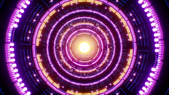 Light Rotating Purple Sci Fi Tunnel Loop 4K