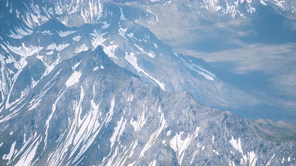 Aerial View Landscape of Mountais with Snow Covered alt