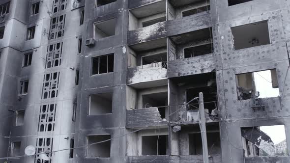 War in Ukraine Multistorey Destroyed Building