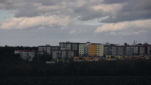 Timelapse Of Clouds Over City