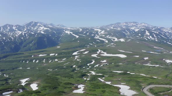 Beautiful Mountain Landscape of Vilyuchinsky Pass at Sunny Day