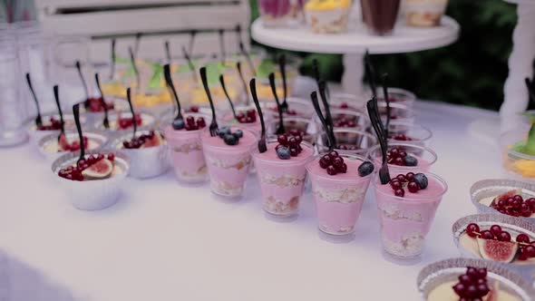 candy bar at a wedding in a restaurant