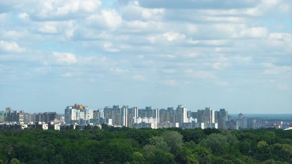 Timelapse of Dramatic Clouds Over Kyiv City Ukraine