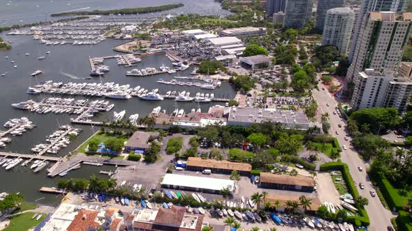 Coconut Grove Aerial Footage Boats And Storage