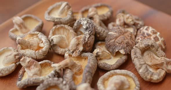 Stack of dry mushroom