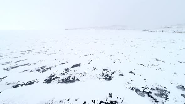 Frozen Lake in Kars, Turkey