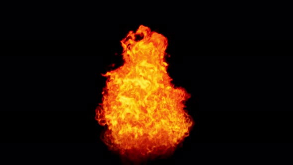 Flames on a black background  Isolated by the Alpha channel (transparent background )