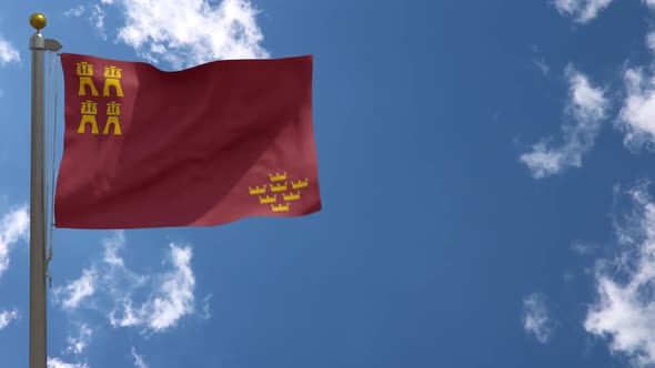 Region Of Murcia Flag (Spain) On Flagpole