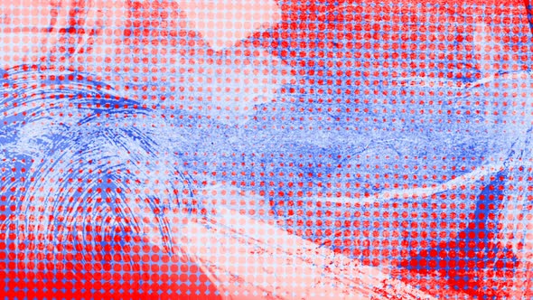 Blue and red gradient background intro in comic book style