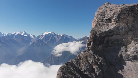 Aerial View of Fog in the Mountain Gorge.