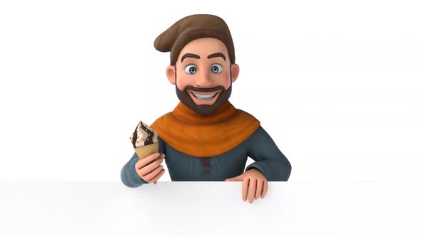 Fun 3D cartoon medieval man with alpha