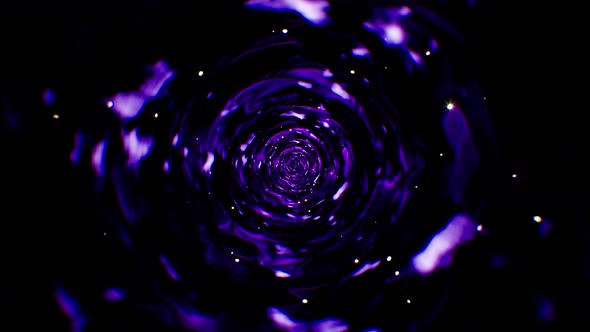 Dark Purple Swirl Glittering Energy Background Loop 4K