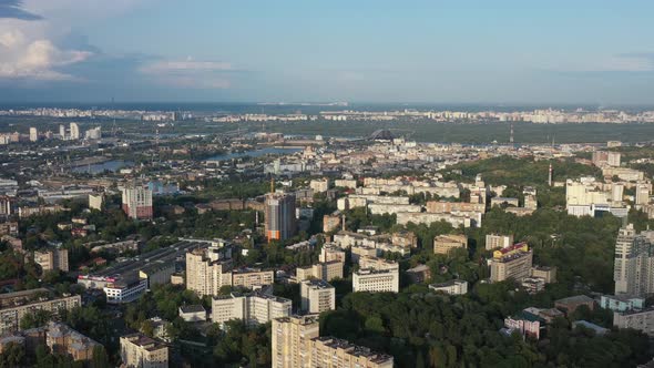 Aerial View of Skyline of Kyiv, Ukraine