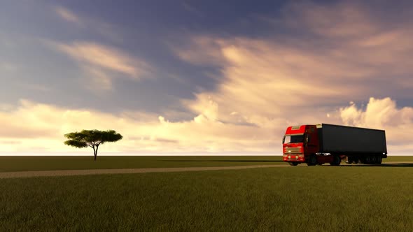 Long Vehicle And Timelapse Sky Landscape alt