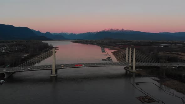 Various drone shots in New Westminster, Pitt Meadows and Coquitlam, BC, Canada. Winter 2018