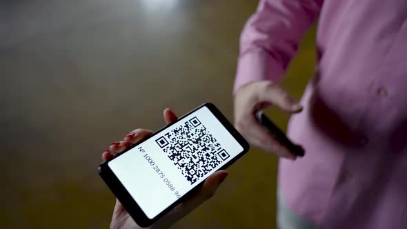 QR Code Scanner on the Smartphone Close Up