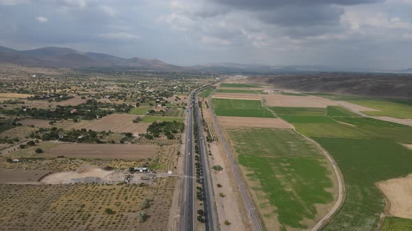 Highway Agriculture Railway Aerial Farmland