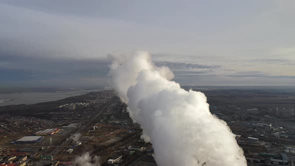 Smoke From Chimneys, Aerial View