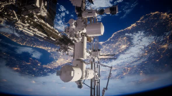 Earth and Outer Space Station Iss