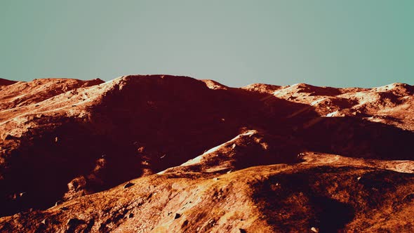 Winter Mountain Landscape at Sunset