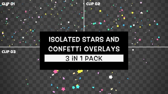 Isolated Star And Confetti Overlays Pack alt