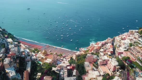 Aerial View of a Church in Positano, Amalfi Coast