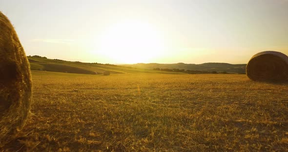 Bale of Hay During Sunset