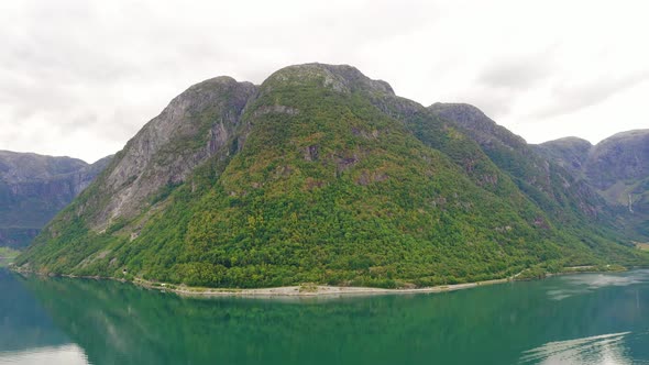 Elephant Mountain in the middle of a lake - Fjords of Norway