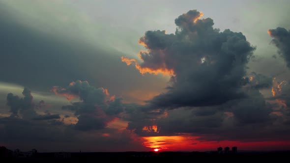 Time lapse of beautiful sky at sunset