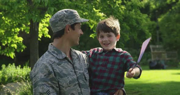 Soldier with his son alt