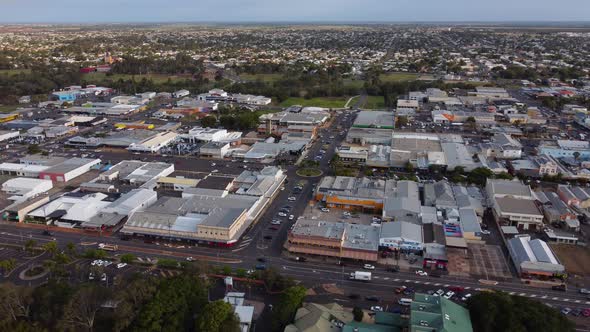 Bundaberg Town, Sunset Drone 4k