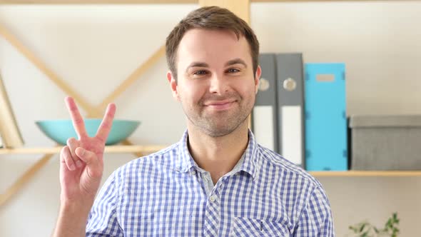 Victory Successful Man Sitting in Office