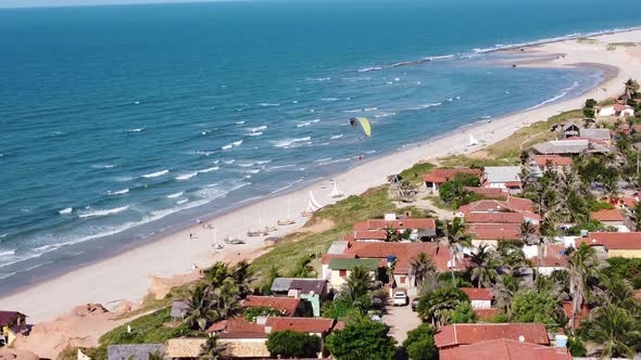 Desert landscape of Brazilian Northeast Beach at Ceara state