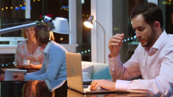 Businessman working on laptop