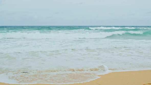 Landscapes View Of Beach Sea Sand And Sky In Summer Day