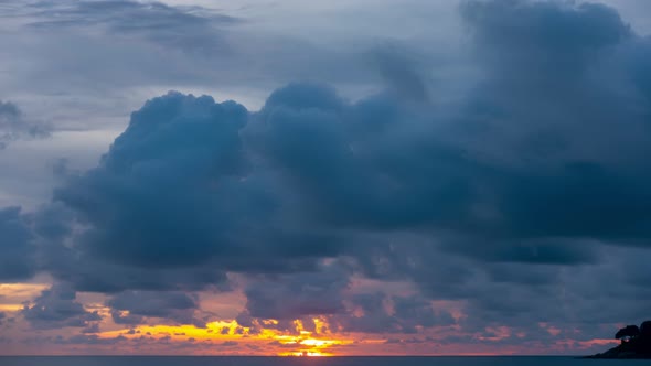 Time lapse of Majestic sunrise landscape Amazing light of nature cloudscape sky