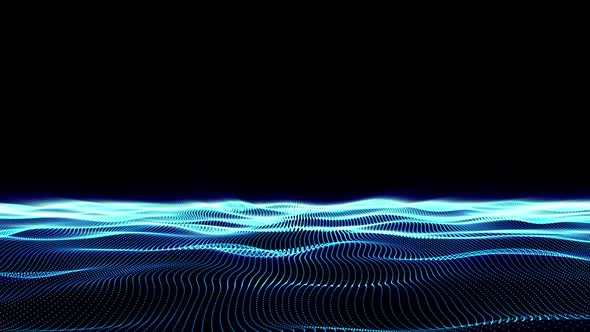 Animation Abstract Digital Blue Particles Wave