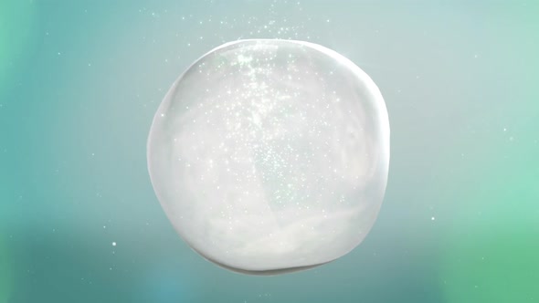 Clear drop with particle effect