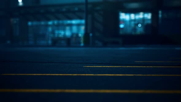 Night Supermarket Parking Outside View