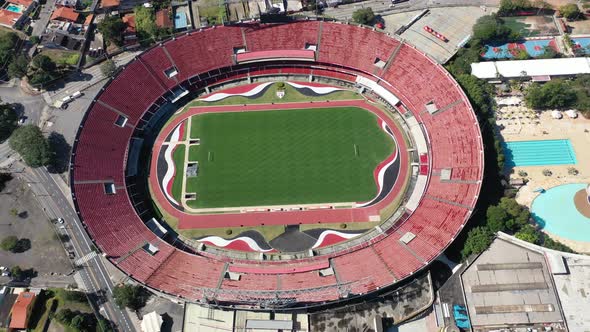 Cityscape of Sao Paulo Brazil. Stunning landscape of sports centre at downtown.