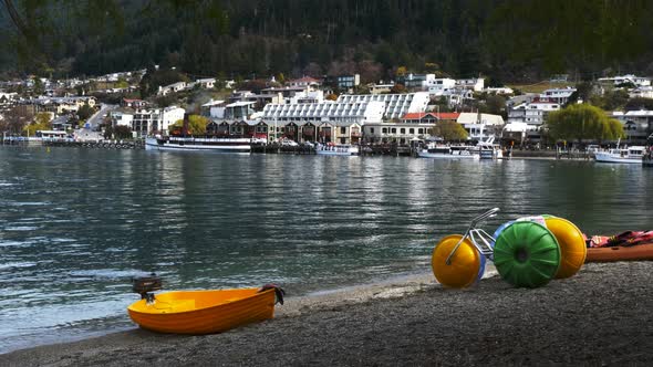 watercraft and the buildings on the waterfront of queenstown