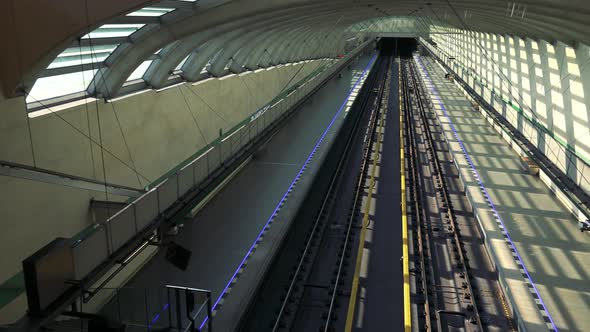 An Empty Subway Station, Top View