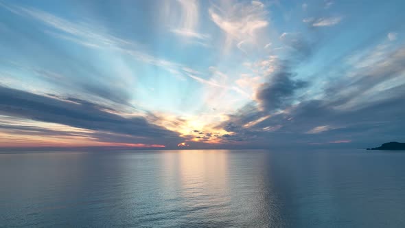 Colorful sunset over the Mediterranean Sea 4K