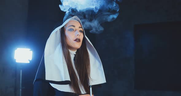 Nun Smoking