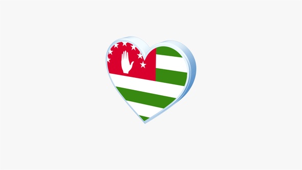 Abkhazia Flag Heart Shape