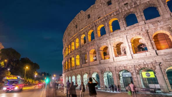 Time lapse of Rome Colosseum in Italy