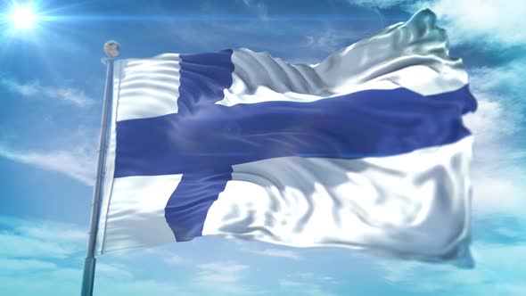 4K 3D Finland Flag